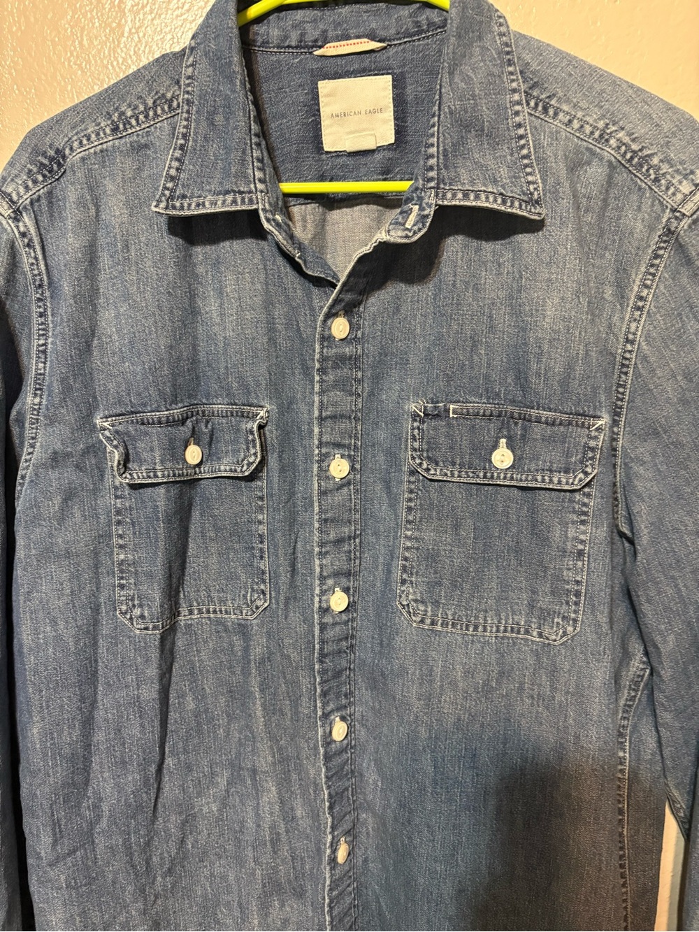 Men’s American Eagle Outfitters Light Blue Denim Shirt Size XL/TG - Picture 2 of 10
